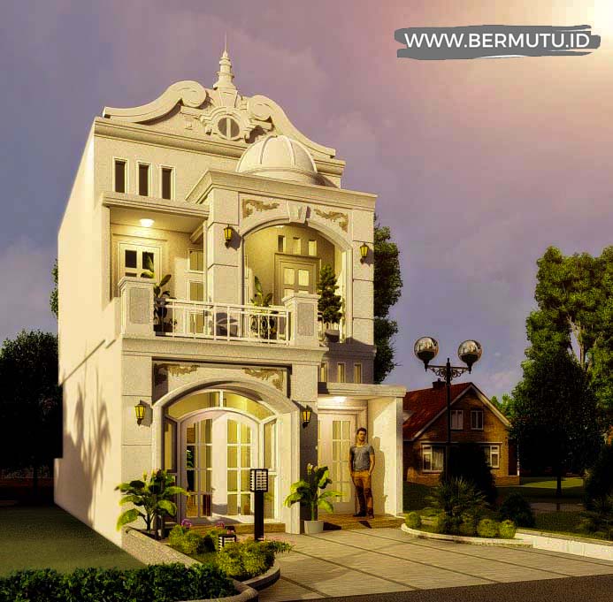 denah rumah klasik lebar 5,5 meter