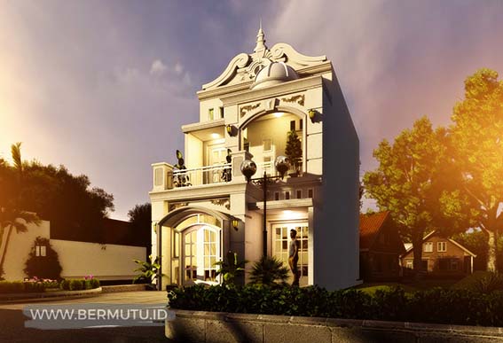 denah rumah klasik lebar 5,5 meter