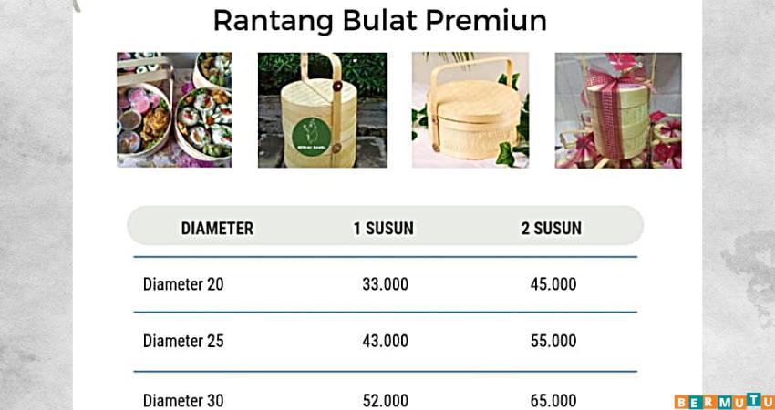Daftar Harga Besek Bambu rantang bulat