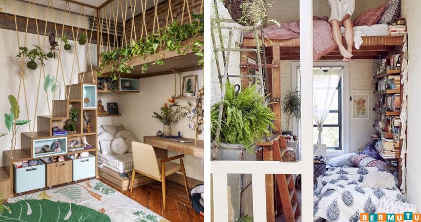 Desain Kamar Mezzanine Bergaya Natural