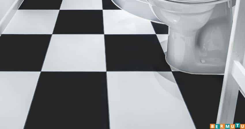 Lantai Linoleum Motif Papan Catur