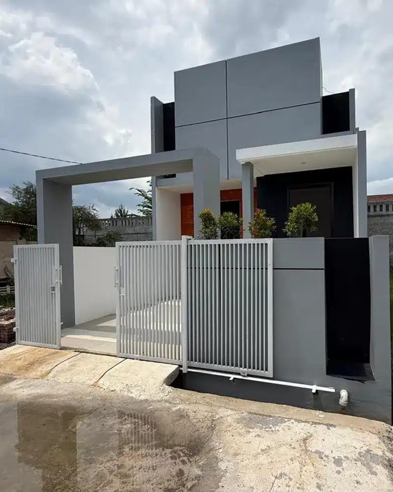 Tampak atas/denah rumah Pilar Biru Bandung - carport & atap