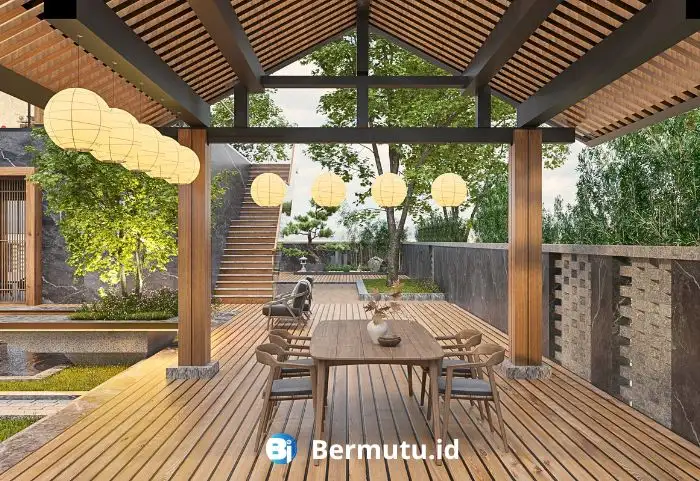 decking WPC untuk taman rumah