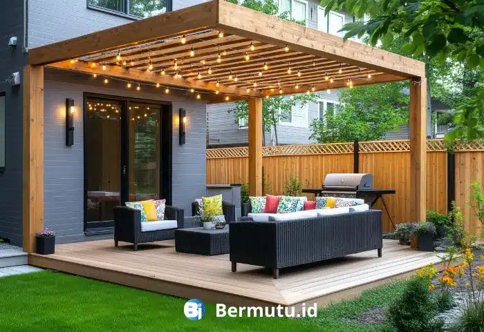 decking WPC untuk taman rumah