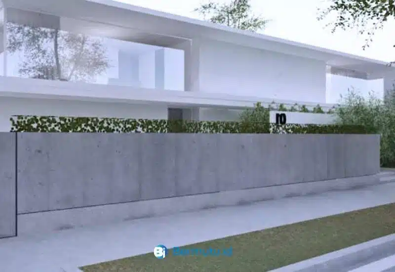 desain pagar beton polos minimalis