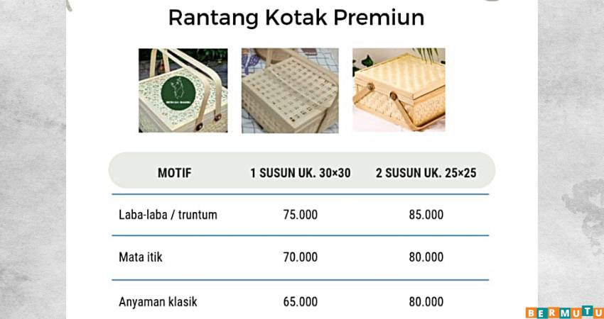 harga besek rantang kotak