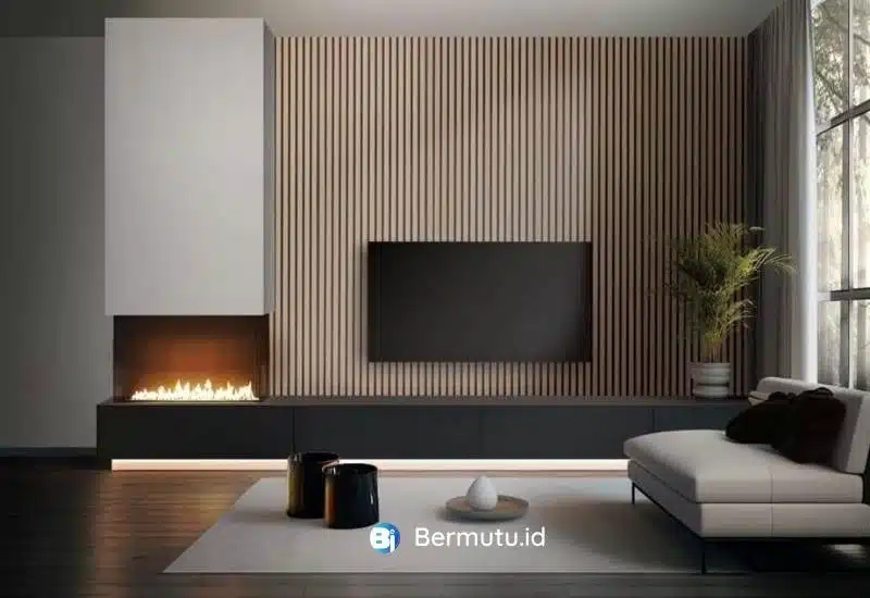 wall panel WPC yang terpasang